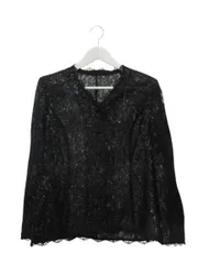 ユキコハナイ YUKIKO HANAI マダムエクセント madam excent レース ブラウス 9A 長袖 カーディガン ブラック 黒 トップスのサムネイル