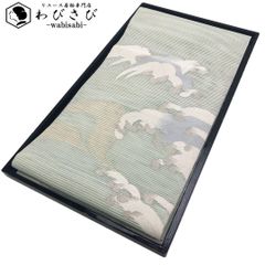 夏帯 袋帯 絽 波模様 白緑色 銀糸 O-5341 夏帯 袋帯 絽 波模様 白緑色 銀糸 O-5341 - メルカリ