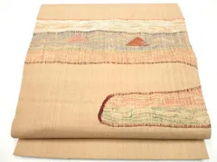 平和屋着物●桝屋高尾　太鼓柄袋帯　紬地　阿仙　抽象文　金糸　正絹　逸品　未使用　CABJ5155hyのサムネイル