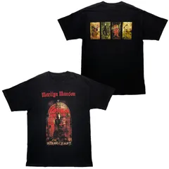 音楽 ロック ダーク系 マリリン・マンソン プリント 半袖Tシャツ メンズ ストリート カジュアル ブラックUのサムネイル
