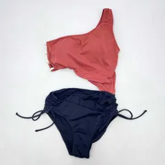 Defilious バイカラーワンショルダーワンピース水着 9M ブラウン×ブラック 196014 レディースのサムネイル