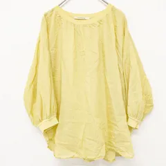 Curensology カレンソロジー ブラウス ドルマンスリーブ ギャザー オーバーサイズ シルク コットン イエロー レディース F b02098のサムネイル