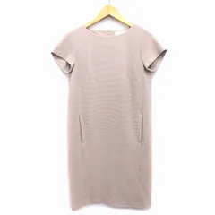 ルスーク Le souk ワンピース ロング シンプル 半袖 丸首 タック 36 ダークベージュ /HT19のサムネイル