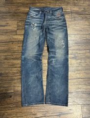 y2k archive denim pants 和柄 fade ヒゲ - メルカリ