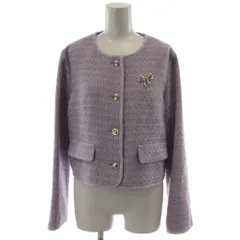 ジルバイジルスチュアート JILL by JILLSTUART モールツイードブローチ付きジャケット S 紫 パープル ノーカラー 長袖 1254250009 /GG57のサムネイル