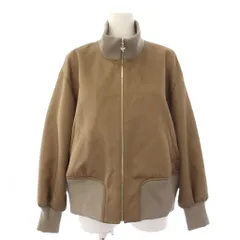 ミナペルホネン mina perhonen viron ブルゾン スタンドカラージャケット ジップアップ ウール シルク混 40 茶 ブラウン aaa2370 /AN28のサムネイル