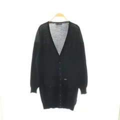 ディースクエアード DSQUARED2 ロングカーディガン 深V ウール シルク混 オーバーサイズ 長袖 XS 黒 ブラック /HS ■OSのサムネイル