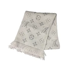 LOUIS VUITTON ルイヴィトン ビトン エシャルプ・ロゴマニア グリペルル／ライトグレー M74742 GM1220 イタリア製 ウール シルク マフラー スカーフ レディース  女性 ウィメンズ 冬 ウィンターのサムネイル