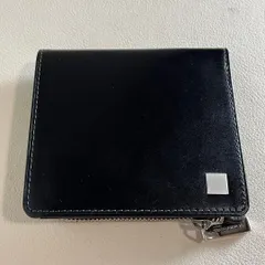 美品　TAKEO KIKUCHI　二つ折り財布　レザー　牛革　ブラックのサムネイル