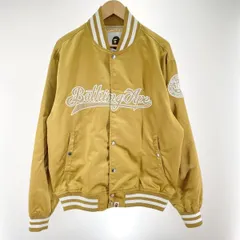 【中古】A BATHING APE ベースボールヴァーシティジャケット ゴールド サイズL[91]のサムネイル