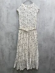 新品 mysty woman ミスティウーマン 小花柄 ノースリーブ プリーツ フレンチ ワンピース sizeF/オフホワイト ■◆レディースのサムネイル