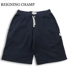 【美品】REIGNING CHAMP レイニングチャンプ ミッドウエイト テリー★ ハーフ スウェット ショート パンツ Sz.M メンズ 紺のサムネイル