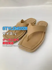 STYLEMIXER スタイルミキサー サンダル L ベージュ 合成皮革/人工皮革 無地 フラット ビーチサンダル レディースのサムネイル
