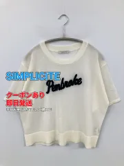 SIMPLICITE サンプリシテ ニット/セーター ホワイト 前面プリント ミドル丈 半袖 クルーネック(丸首) レディースのサムネイル