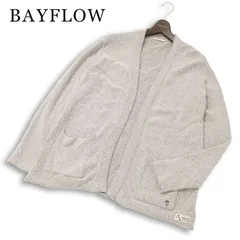 BAYFLOW ベイフロー 通年★ パイル メランジ ロゴ刺繍 カーディガン 羽織り Sz.3 メンズ 灰 グレーのサムネイル