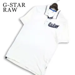 G-STAR RAW ジースター ロウ 【JOAKIM POLO T S/S】 春夏 半袖 鹿の子 ロゴ刺繍 ポロシャツ Sz.M メンズ 白のサムネイル