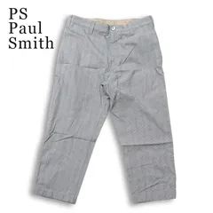 PS Paul Smith ポールスミス 春夏★ グレンチェック クロップド スラックス パンツ 日本製 Sz.S メンズ 灰 グレーのサムネイル