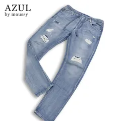 AZUL by moussy アズール マウジー 通年★ スウェット ドビー デニム ダメージ加工 イージー パンツ ジーンズ Sz.L メンズのサムネイル