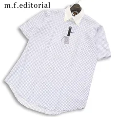 【新品 未使用】 m.f.editorial タカキュー 春夏★ 半袖 グラフチェック ボタンダウン シャツ 大きいサイズ Sz.LL メンズのサムネイル
