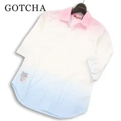 GOTCHA ガッチャ 春夏★ 五分袖 グラデーション ロゴ刺繍 シャツ Sz.S メンズ サーフのサムネイル