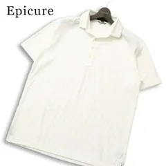 Epicure エピキュール ゴルフ 春夏★ 半袖 鹿の子 ダイヤ柄 ポロシャツ 大きいサイズ Sz.LL メンズ 白のサムネイル