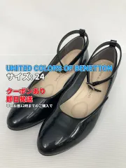 UNITED COLORS OF BENETTON ユナイテッドカラーズオブベネトン パンプス 24 ブラック エナメル 無地 ラウンドトゥ 太ヒール ～3cm ストラップあり レディースのサムネイル