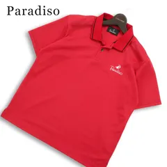 Paradiso パラディーゾ ゴルフ 春夏★ 半袖 ロゴ刺繍 鹿の子 ポロシャツ 日本製 Sz.M メンズ 赤のサムネイル