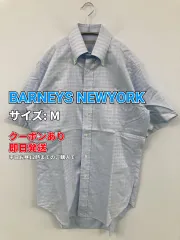 BARNEYS NEWYORK バーニーズニューヨーク シャツ/ブラウス M スカイブルー コットン チェック柄 ミドル丈 半袖 レギュラーカラー メンズのサムネイル