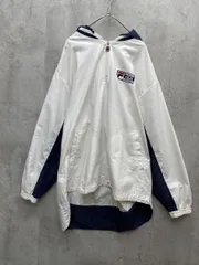 FILA フィラ フード付き ハーフジップ ウィンドブレーカー プルオーバー パーカー sizeM/白ｘ紺 ■◇メンズのサムネイル