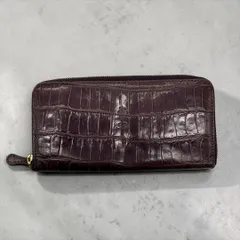 Felisi クロコ型押し 長財布 ラウンドファスナー 本革 レザー パープルのサムネイル