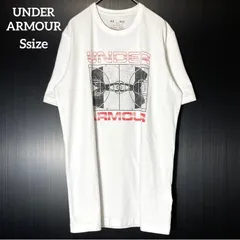 【UNDER ARMOUR】バスケットボールコート ビックロゴ 半袖Tシャツ US古着 USA輸入 ホワイト Ssizeのサムネイル