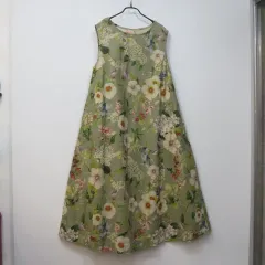 namo ナモ ノースリーブ フラワー リネン ロング丈ワンピースのサムネイル