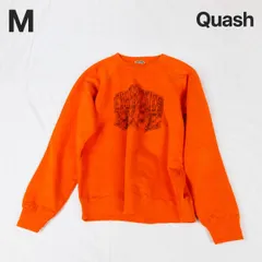 タグ付き新品 QUASH クアッシュ メンズ M オレンジ スウェット トレーナー 綿100％ ラグラン 英字ロゴ カレッジ風 長袖 DEC-0428のサムネイル