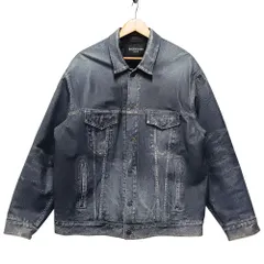 BALENCIAGA バレンシアガ 品番 657700 デニム転写プリント レザージャケット インディゴ サイズS 正規品 / 41005のサムネイル