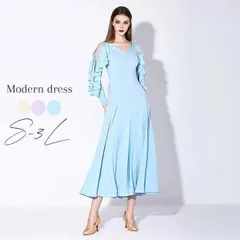 新品 社交ダンス衣装 レディース モダンドレス ダンス衣装 社交ダンス ダンスウエア ワルツダンス服 社交ダンスドレス ロング丈 華やか ゴージャス ステージ衣装 舞台服 ワルツ タンゴ服 ダンス衣装 競技着 練習着のサムネイル