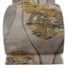 袋帯 逸品 華文 龍 金銀糸 箔 灰白 六通 正絹 【中古】のサムネイル