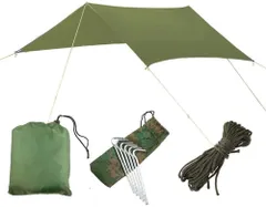 レクタタープ テント タープ TARP 正方形 防水 サンシェルター シェード 広い 緑 グリーン 3.0×3.0ｍ アウトドア キャンプのサムネイル