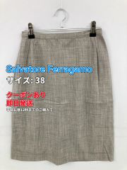 極美品○Salvatore Ferragamo○ツイードひざ丈スカート○ベージュ
