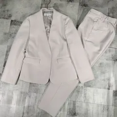 洗える 2025SS【美品】ROPE' PICNIC ロペピクニック 360°ウルトラストレッチ ノーカラー パンツセットアップ 36サイズ 34サイズ アイボリー ボタンレス ウォッシャブル ストレッチ ポリエステル ビジネス 通学 通勤 フォーマルのサムネイル