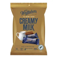 Whittaker's ウィッタカー クリーミーミルクチョコレート 180g 12枚入 個包装 カカオ33% ニュージーランド ミルクチョコのサムネイル