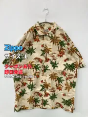 Zippo シャツ/ブラウス L ベージュ コットン 花柄・ボタニカル柄 その他総柄 ミドル丈 半袖 オープンカラー メンズのサムネイル
