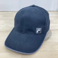 美品 FIlA/フィラ キャップ 帽子 ネイビー 紺 56cm-58cm コットン 193-813501 YUP-000377 ロゴ刺繍[ON00675]のサムネイル
