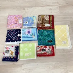 現状品 未使用 まとめて10点セット ブランドハンカチ ウンガロ/ピエールバルマン/ハナエモリ 花柄[OK04132]のサムネイル