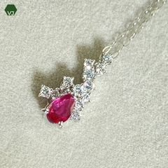 34-21】ルビー ダイヤモンド ネックレス R0.47ct D0.31ct【中古 