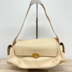 FURLA/フルラ レザー ショルダーバッグ アイボリー系/オフホワイト系 ゴールド金具 イタリア製/Made in Italy[OB04001]のサムネイル