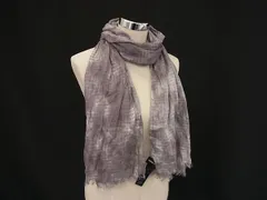 ■美品■ GIORGIO ARMANI ジョルジオアルマーニ モダール85%×シルク15% 総柄 スカーフ ストール ショール パープル系 DN7393のサムネイル