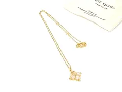 ■美品■ kate spade ケイトスペード クローバー ネックレス ペンダント アクセサリー レディース ゴールド系×ホワイト系 DN9510のサムネイル