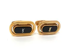 ■美品■ YVESSAINTLAURENT イヴサンローラン ヴィンテージ カフスボタン カフリンクス アクセサリー ブラック系×ゴールド系 DN9718のサムネイル