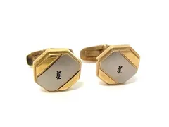 ■美品■ YVESSAINTLAURENT イヴサンローラン カフスボタン カフリンクス アクセサリー 紳士 メンズ シルバー系×ゴールド系 DN9779のサムネイル