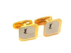 ■美品■ YVESSAINTLAURENT イヴサンローラン ヴィンテージ カフスボタン カフリンクス アクセサリー シルバー系×ゴールド系 DN9727のサムネイル